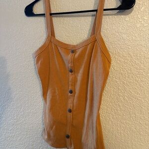 Button-Down Ribbed Tank Top